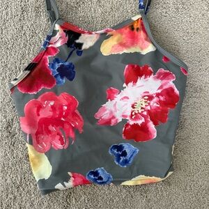 Floral Gray Women's swim Top